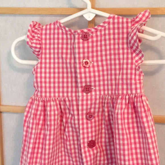 2 Baby Gap Infant Dresses Crisp Cotton Sleeveless Pink Blue - Picture 4 of 12